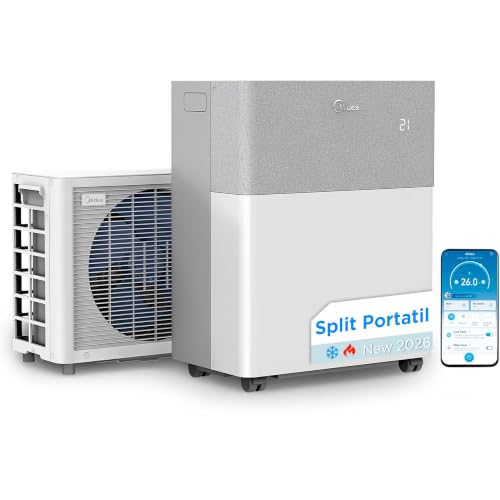 Midea Portasplit Aire Acondicionado Portatil 4 en 1 | 3000 frigorías / 12000 BTU | Split sin Obra de Bajo Consumo con mo