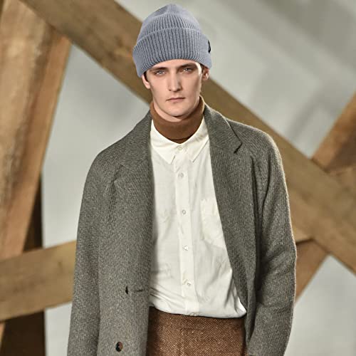 Simplicity Warm Knit Cuffed Beanie Hat For Men & Women, Light Grey #TOP1
