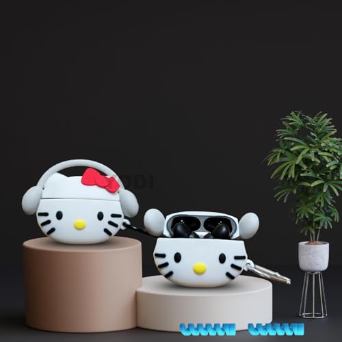 Image of YODI Case Cover for Airpods Pro|Pro 2|Airpods Pro 3|Airpods 4 Pouch, Silicone Cases with Cleaner Kit 360 Drop Protection,Shock-Resistant ([Headphone - Redwhite Kitty ], Airpods Pro /Pro 2)