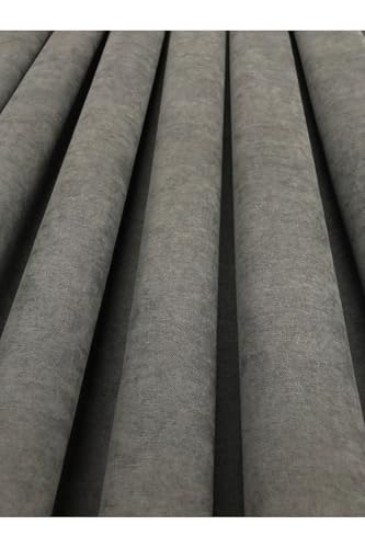 SODEF Curtain Panel Charcoal Suede Single Panel 1/3 Pleated Room Darkening for Living Room 160x220cm - Charcoal, 55x110 inch