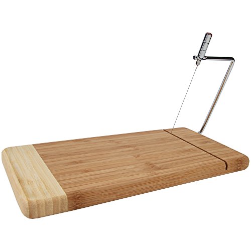 Tabla para queso de bambú con cortador de acero inoxidable miniatura 2