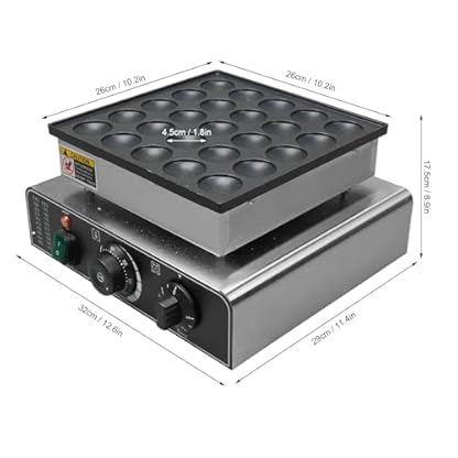 Niederländische Pfannkuchenmaschine, Omelette-Maker, Waffeleisen, Kommerzielle Waffelplatte aus Gusseisen mit Thermostaten, Antihaftbeschichtet, Mini-Elektro, (EU-Stecker 220 V) – Bild 7
