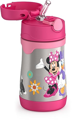 Image of THERMOS Vacuum Insulated Stainless Steel 10oz Straw Bottle, MINNIE MOUSE