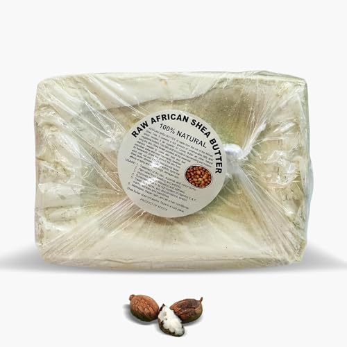 HERBOGANIC Pure Raw African Shea Butter Organic White Ivory Premium 100% Natural Unrefined Ghana Skin Beauty Care Face Body Hair Scalp Non GMO (5 Lb) (Shea Butter 5 LB)