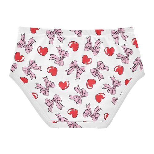 Girls' Underwear Ribbon Heart Cotton Stretch Comfort Toddler Panties2