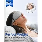 Weighted Eye Mask for Sleeping - Blackout Sleep Mask for Women Men, FACEMOON Lash Extension Eye Covers, Memory Foam, 3D Contoured, Airplane Travel Essentials, Blindfold for Meditation(Gray) - Image 3