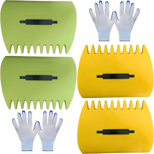 Set de 2 Sets de rastrillos para hojas con guantes