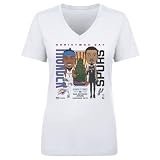 500 LEVEL NBA 2025 NBA Christmas Day Match Up Thunder Vs. Spurs Women's V-Neck T-Shirt (White, M)