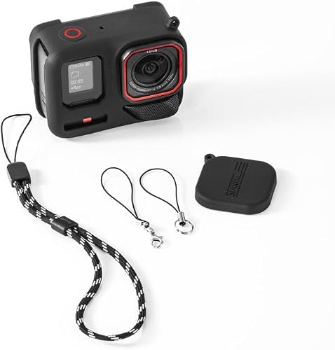 For Insta360 Ace Pro 2 STARTRC Body Silicone Case with Lens Cap & Lanyard (Black)
