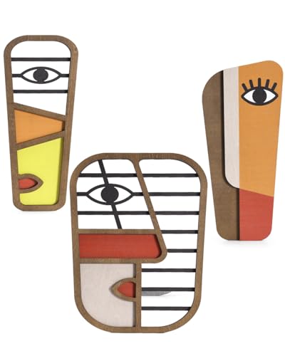 LIFVEAN Abstract Wood Picasso Wall Art Decor - Large Size
