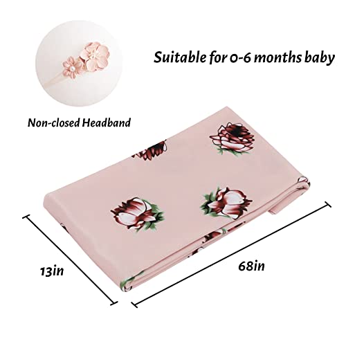 Khc-Khf Newborn Photography Wrap Flower Decor Wrap Blanket For Baby Photo Props Newborn Photo Shoot Outfits With A Colourful Headband Newborn Photography Prop #TOP1