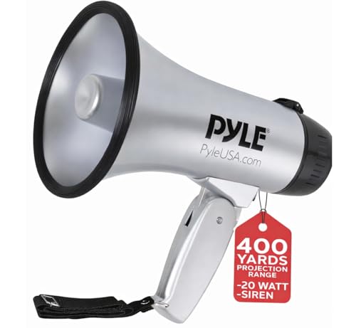 PYLE-PRO Portable Megaphone Speaker Siren Bullhorn - Compact and Battery Operated with 20 Watt