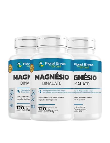 Magnesio Dimalato 600mg 120 Capsulas - 3 Unidades