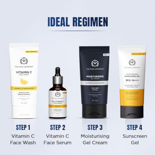 Image of The Man Company Moisturising Gel Cream for Men | 80 ml | With Niacinamide, Glycerin & Squalane | Lightweight Oil-Free Face Moisturizer | 24-Hour Hydration | Controls Excess Oil | Non-Sticky Formula | Strengthens Skin Barrier | All Skin Types