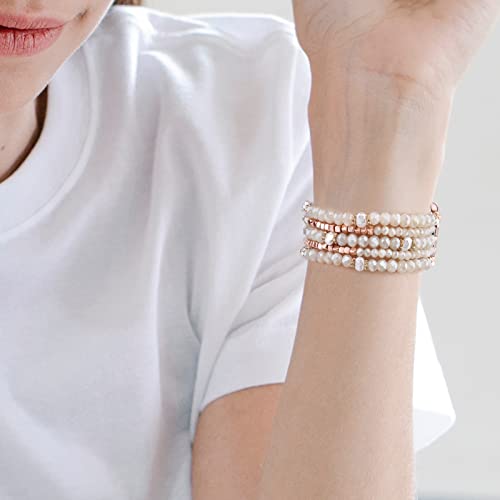 Image of MOFREE Beaded Bracelet Compatible for Apple Watch Band 38mm /40mm /41mm /42mm(Series 10) Women,Fashion Handmade Beads Elastic Stretch Strap for iWatch Series 10 /9 /8 /7 /SE /6 /5 /4 /3 /2 /1