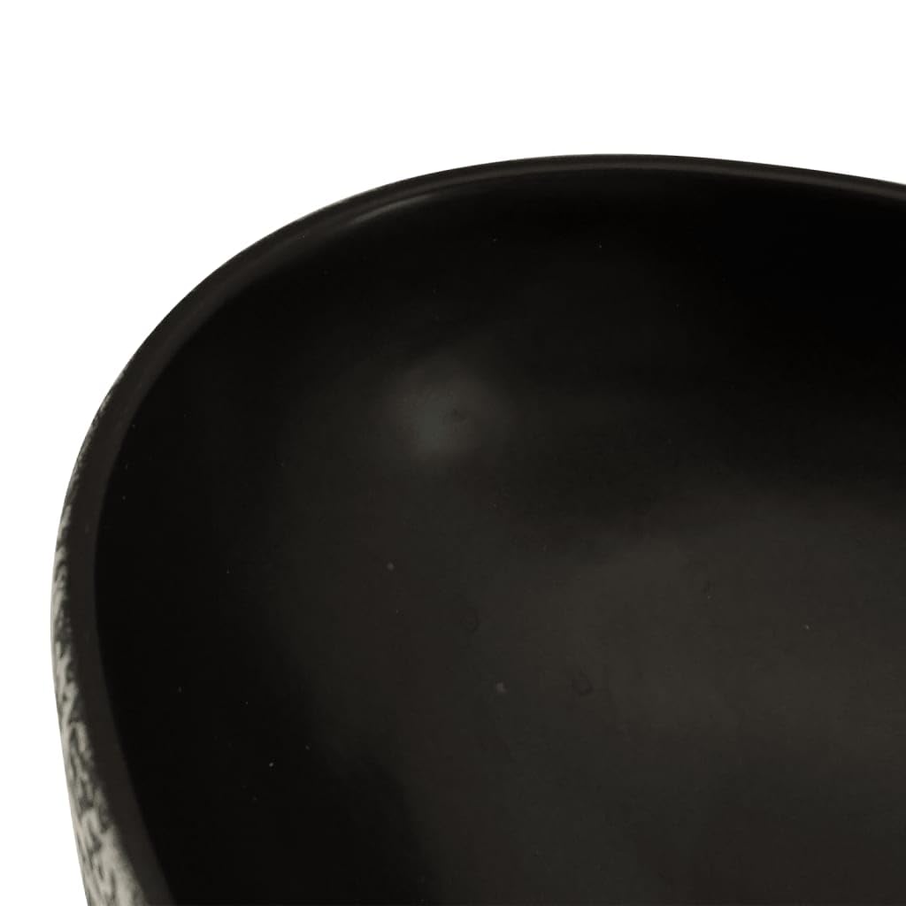 ShGaxin Lavabo de encimera Ovalado cerámica Negro Azul 56,5x36,5x13,5cm, Fregadero, Lavabo Baño, Lavamanos Baño, Lavatorio Casa De Banho, Mueble Lavabo sobre Encimera - 155114