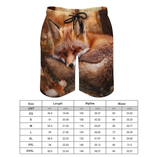 Forests Fox Men's Swim Trunks Quick Dry Board Shorts Hawaiian Beach Shorts With Pocket2