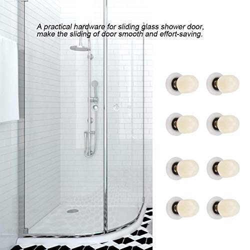Fdit Shower Door Rollers Brass Sliding Door Glass Shower Roller Runner Bathroom Doors Diameter 20mm 23mm 25mm27mm (Set of 8)(25mm) - Image 4