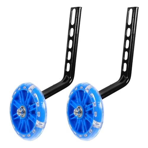 Ruedas de Entrenamiento para Bicicleta LABRIMP, 1 Par con Soporte Ajustable, Ruedas Auxiliares Reforzadas y con Luces Intermitentes para Mayor Estabilidad y Equilibrio