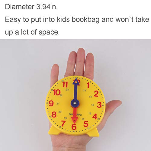 Dhchapu Student Learning Clock Time Teacher Gear Clock 4 Inch 12/24 Hour #TOP4