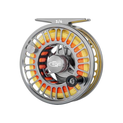 SF SF-003 Pro Fly Fishing Reel for Freshwater,CNC Precision Machining Process,Mid Arbor Design,Smooth Drag System,Lightweight Aluminum Body 3/4wt Gunm