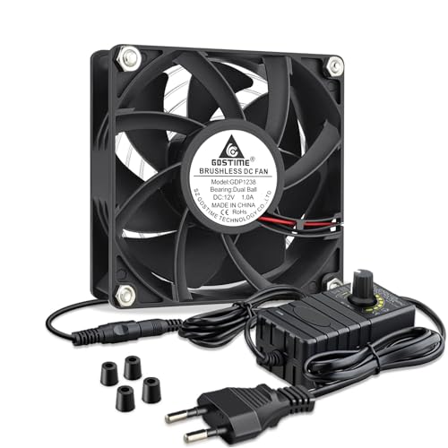 GDSTIME Lüfter 230V 120mm Fan 220v Regelbar 120X120x38mm Doppelkugellager