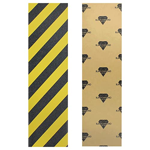Image of Black Diamond Sheet of Skateboard Grip Tape 9 inch x 33 inch (Black /Yellow)