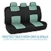 BDK PolyPro Car Seat Covers Full Set in Mint on Black – Front and Rear Split Bench Seat Covers Accessories for Auto Trucks Van SUV,Easy to Install