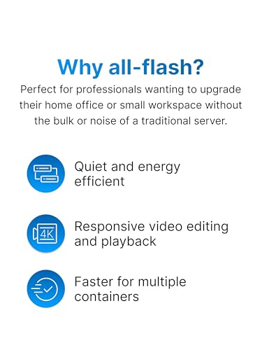 Image of Synology FlashStation FS200T All‑Flash NAS - 6‑Bay 2.5 inch SATA SSD, Intel Celeron J4125, 4GB DDR4 (Up to 8GB), 2.5GbE + 1GbE, Quiet SFF Desktop Storage