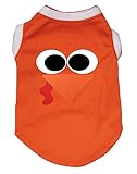 Petitebella Cute Turkey Face Puppy Dog Shirt (Orange/White, Medium)