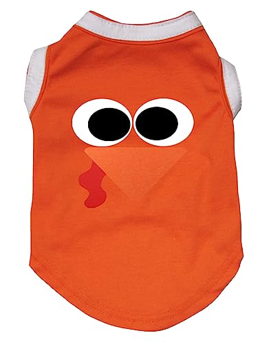 Petitebella Cute Turkey Face Puppy Dog Shirt (Orange/White, Medium)