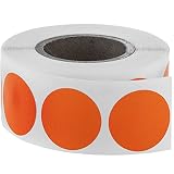 BeMatik - Rouleau de 500 étiquettes adhésives rondes orange 19 mm
