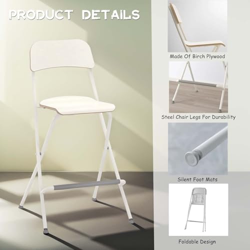 Tabouret de bar pliable bois évite l'encombrement des balcons