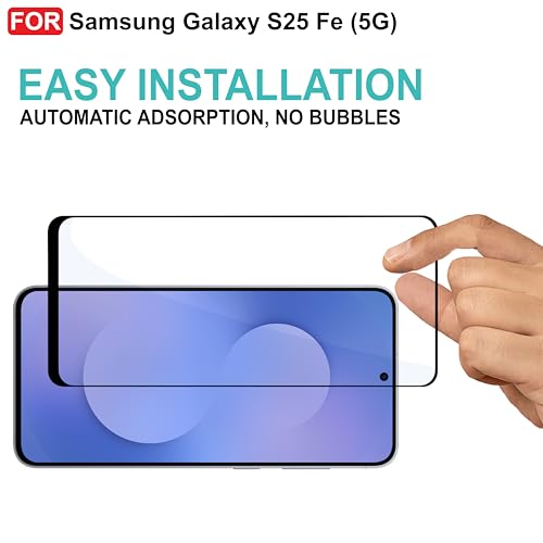 Image of CEDO Tempered Glass for Samsung Galaxy S25 FE (5G) | Screen Protector Full HD Quality Tempered Glass Anti-Scratch Edge to Edge Coverage with Easy Installation Kit (Black)