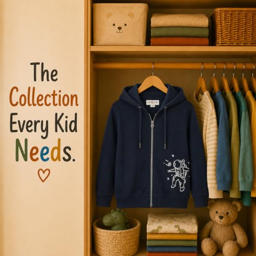Image of The Mom Store Winter Jackets for Kids | Cute Sweatshirt and Cool Hoodies for Baby Boy and Baby Girls | with Zippers | Hoodie Cap