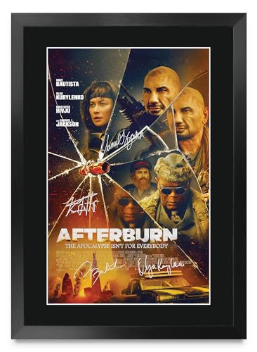 Regalo para fans de Afterburn 2025 cartel A3 con autógrafo impreso de Dave Bautista