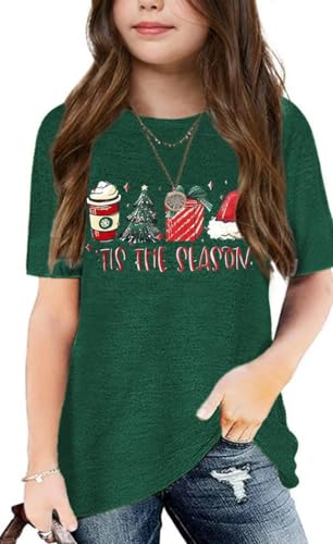 Image of Graphic Tees for Girls Kids Summer Tops Crewneck Short Sleeve T Shirt 5-14 Years