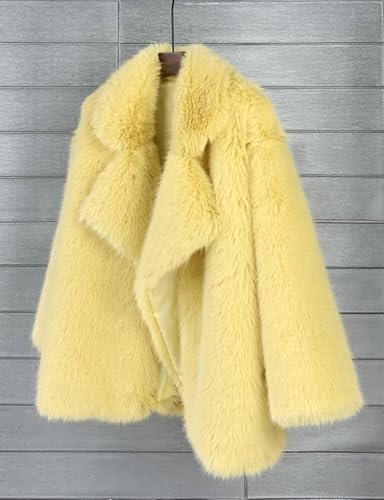 Fluffy Faux Fur Parka Outwear Overcoat,Puffy Long Coat Jackets Sweater with Sleeves3