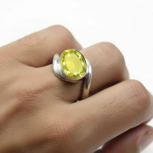 Image of 55Carat Choose Your Color Natural Gemstone Silver Statement Rings for Gift Corssover Style Size 5 to 12
