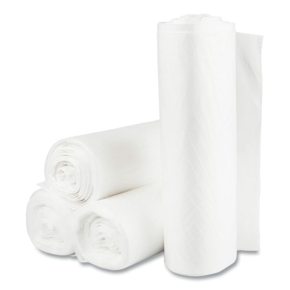 Roll Garbage Can Liner, 60 Gallon, 14 Mic, Natural