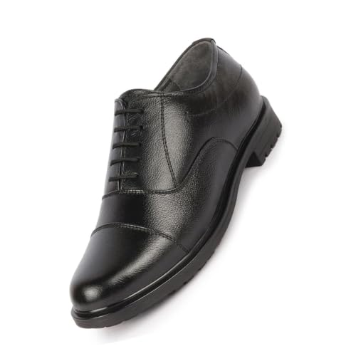 Image of FAUSTO Men's Genuine Leather Formal Office Comfort Broad Feet Oxford Lace Up Shoes
