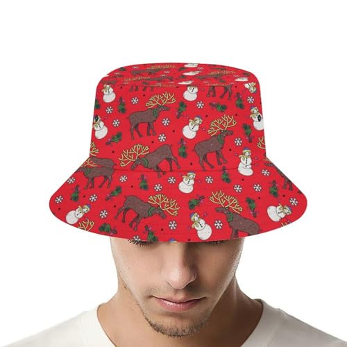 Christmas Bucket Hat for Men Women Fisherman Hat Packable Sun Cap Outdoor Travel Beach Caps2