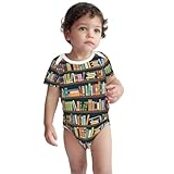 Juzkaqu Bookshelves Full Of Books For Baby Onesies Baby Clothes 100% Organic Cotton For Infant Boys, Girls