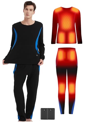 CYCYHEAT Heated Underwear - Women & Men Elastic Heated Thermal Underwear Pants Set, Upgraded 2 PCS 7.4V Battery Pack