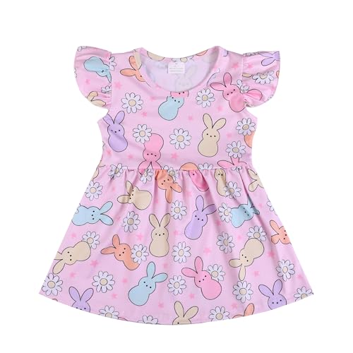 Image of nebljgo Toddler Girl Bunny Clothing Sets Spring Summer T-Shirt Leggings Pants Outfit 3-8Y