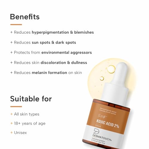 Image of DERMATOUCH Kojic Acid Serum 2%| Best For Hyperpigmentation & Uneven Skin Tone | For Both Men & Women