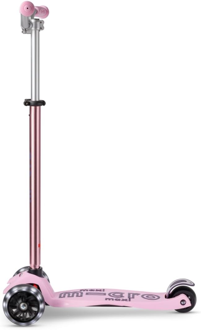 Micro Kickboard - Maxi Deluxe Pro LED Kick Scooter - Smooth-Gliding, 3-Wheeled, Light-Up Wheels, Lean-to-Steer Design with Fat, Stable Wheels and Chopper-Style Handlebars for Ages 5-12 - Image 3