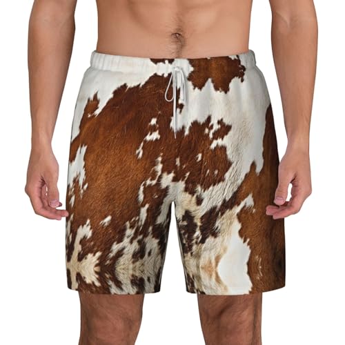 Short de bain respirant homme imprimé vache rouge anti-transpiration léger