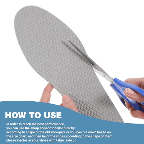 Image of 4 Pairs Breathable Sweat, Plantillas para Zapatos De Mujer, Absorbing Silicone Thin Insoles for Women, Ultra-Soft Latex Foam Shoe Inserts, Cuttable and Washable Insoles for Size 8US (Gray)