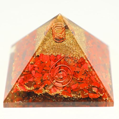 Image of Red Jasper Pyramid | 3-Inch | Large Healing Pyramid for Grounding, Energy Cleansing, and Emotional Stability|Spiritual Decor for Home and Office